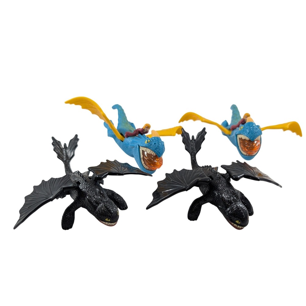 McDonalds 2010 How to Train‎ Your Dragon Toothless Deadly Nadder Toy Lot of 4